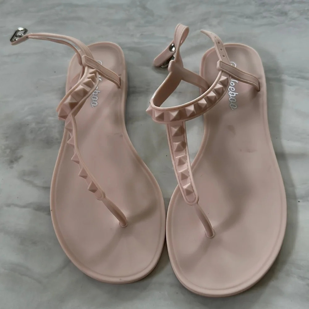 Blush studded gel sandals